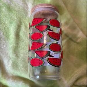 Fruit-Themed Glass Storage Jar with Bamboo Lid